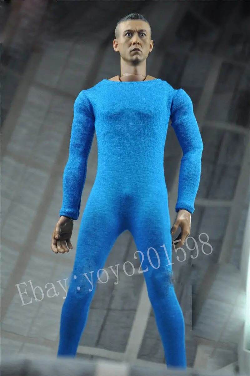 

DIY 1/6th Scale Lake blue Color Jumpsuit Clothes For 12" Male Figure Toys