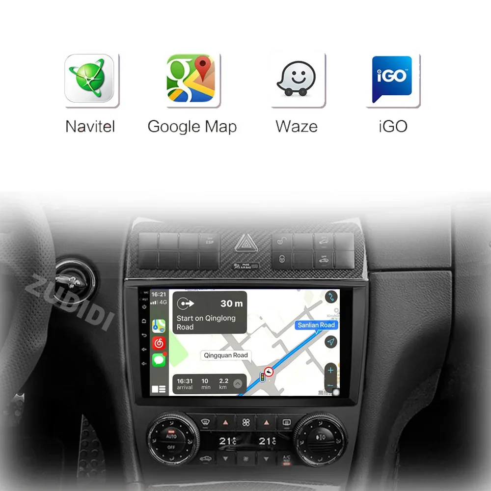 AI Voice 2 din Android Auto Carplay Car Radio for Mercedes Benz C Class W203 2005-2009 C200 C230 C240 C320 C350 CLK W209 GPS