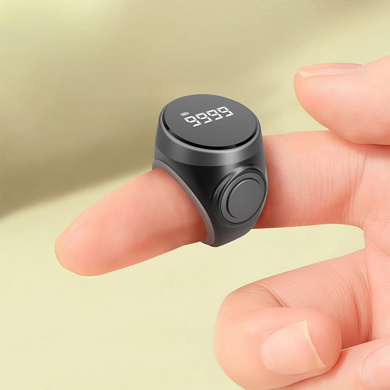 1PCS Smart Tasbih Tally Counter Digital Electronic Finger Ring Counter Muslims Tasbeeh Zikr Ring Prayer Time Vibration Reminder 1