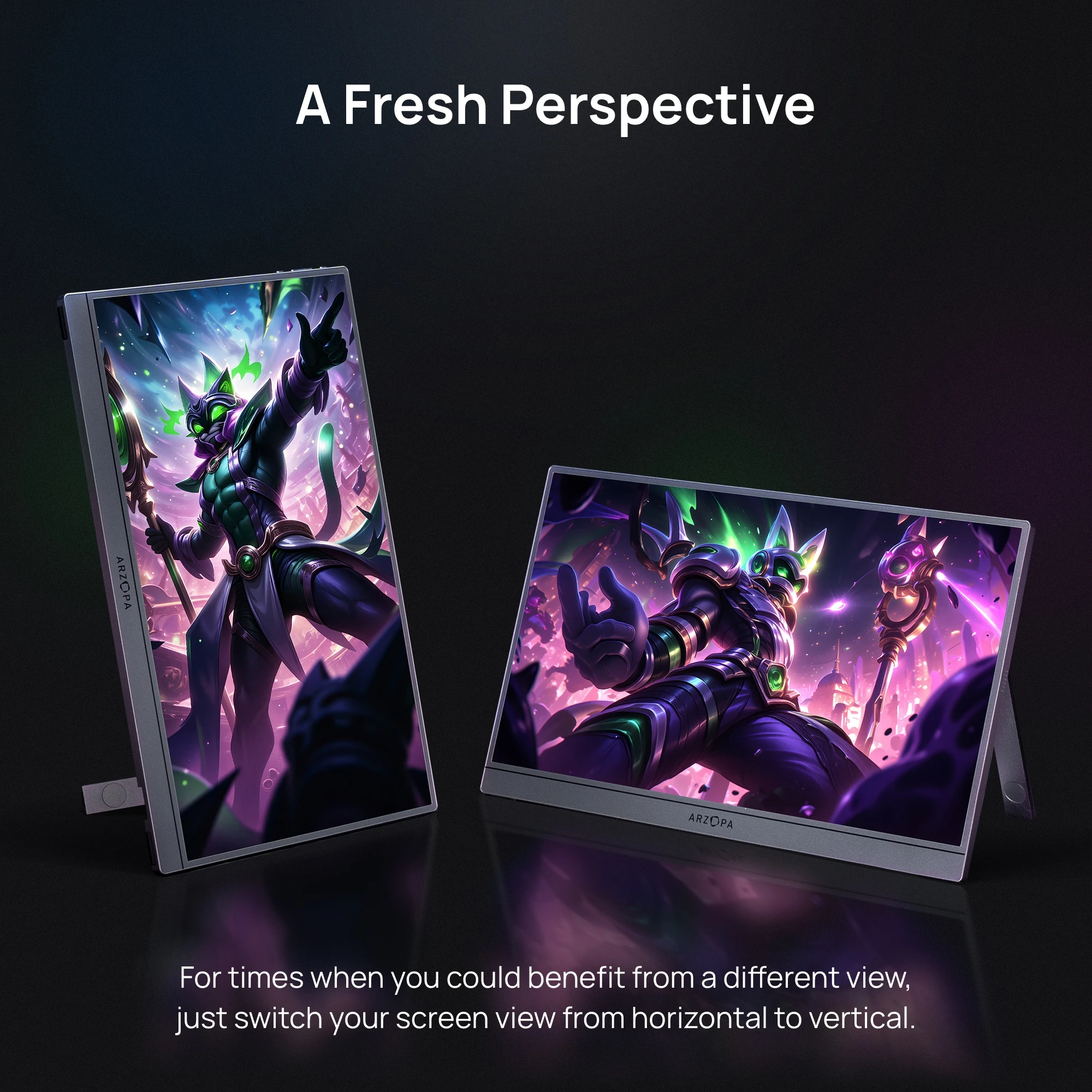 [New] ARZOPA 16.1'' 144Hz Portable Monitor,106% sRGB,1080P,with storage Bag,External Second Screen,Z1FC-Grey view 5