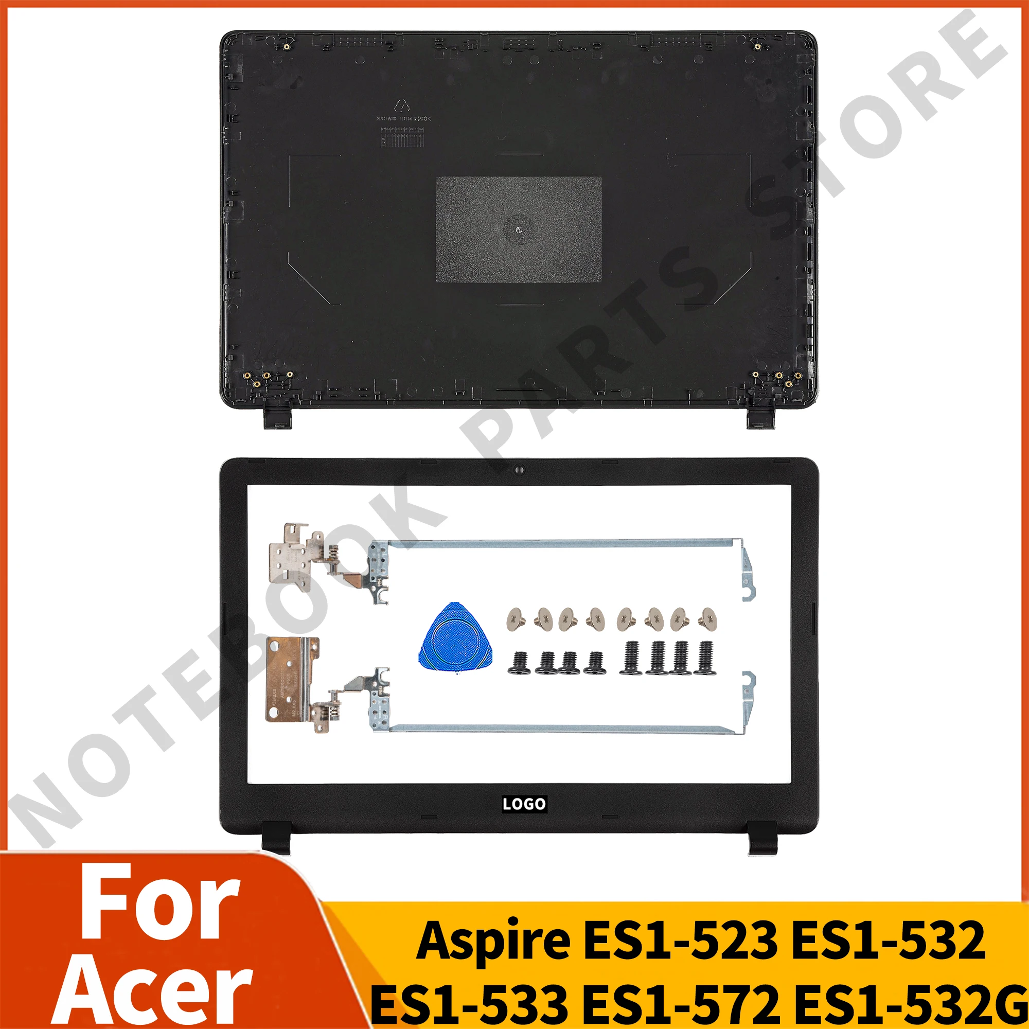 Nový notebook částí pro acer usilovat ES1-523 ES1-532 ES1-533 ES1-572 ES1-532G LCD hinges/lcd couvat cover/lcd přední luneta panty černá