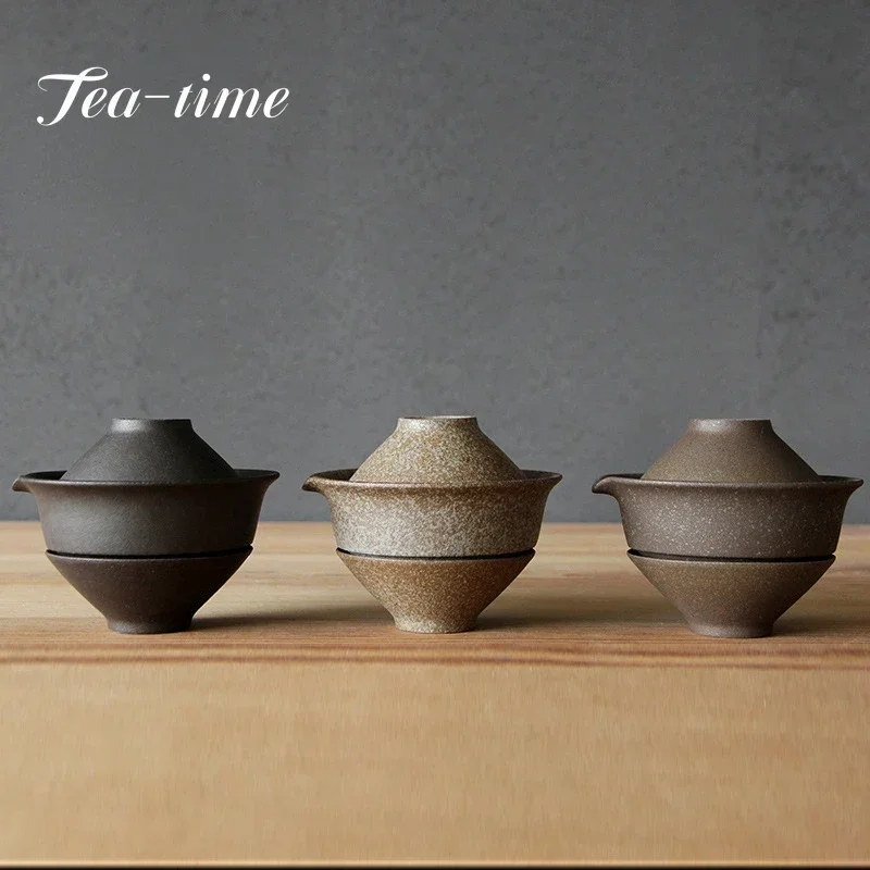 

Оригинальный чайник, 200 мл, для приготовления чая, для Puer, 1 чаша, 2 чашки, чайный набор, ретро, необработанная керамика, посуда для напитков