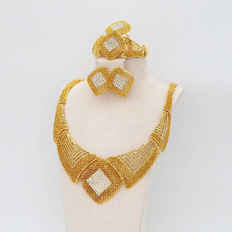 

Ethiopian Big Flower Jewelry Set Necklace and Earrings Ethiopian Gold Eritrea Set Women Wedding Party Favors