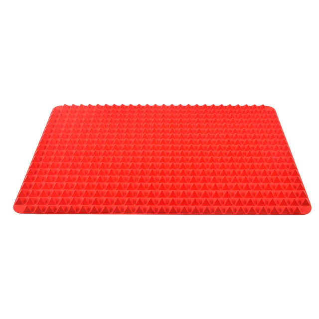 1 piece red pyramid silicone baking mat Non-stick bacon microwave baking tray Pastry mat Red barbecue grill mat Baking supplies 5