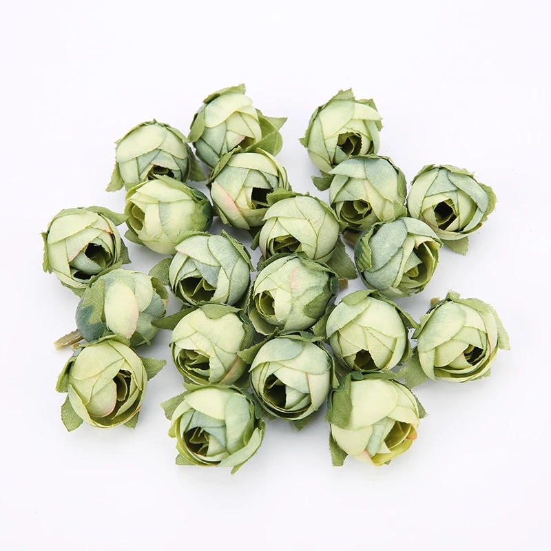 10-Piece Set of Rose Tea Buds Artificial Silk Flowers