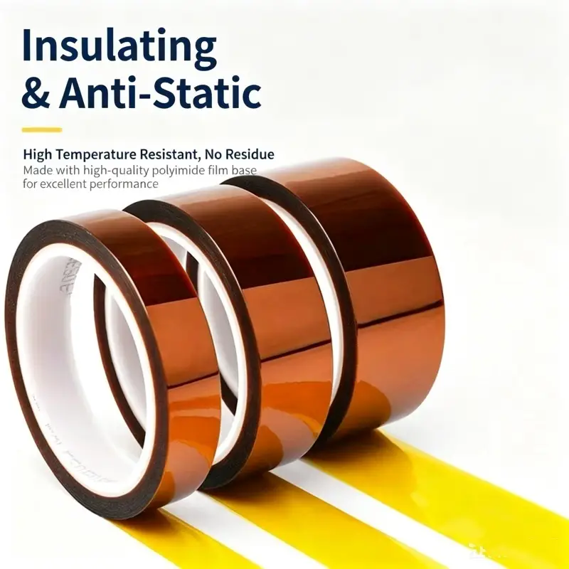 Kapton Single-Sided Tape, High Viscosity Traceless Insulation Adhesive Tape for High-Temp Solder Oven, PCB Solder Masking image 4