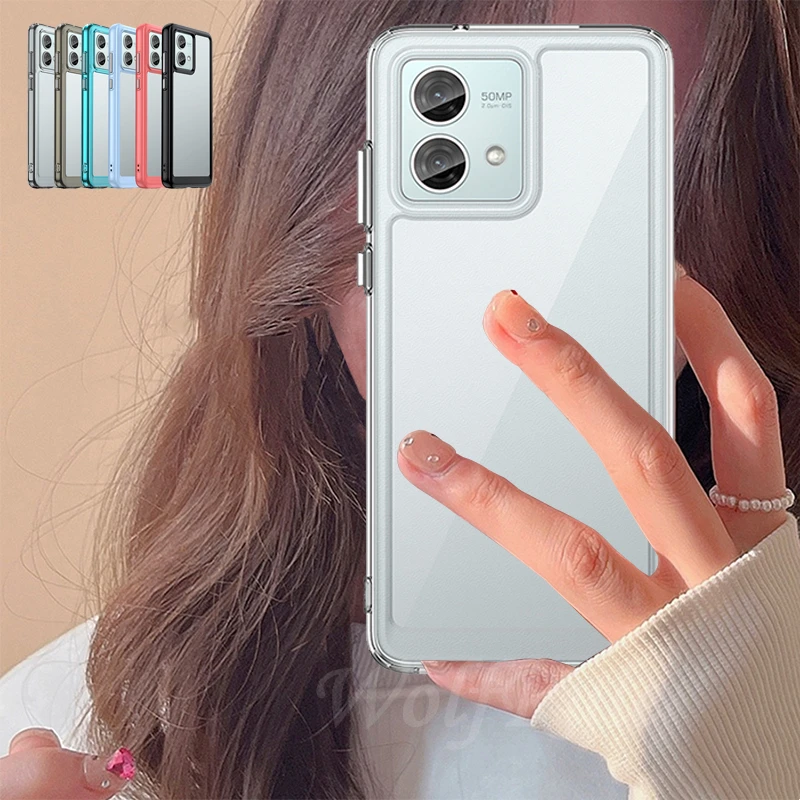 Per Moto G84 Custodia Cover Moto G84 G13 G53 G23 G73 G14 Capas Paraurti Antiurto Posteriore Colore Trasparente Trasparente Fundas Moto G84 G 84