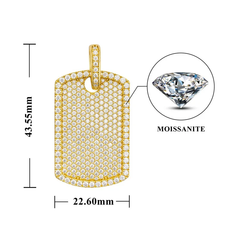 

FP2144 Lefei Exquisite Luxury Trendy Classic Moissanite Design Hiphop Rectangle Pendant Necklaces Women s925 Silver Jewelry Gift