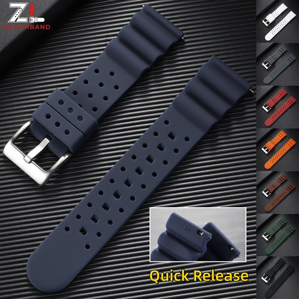 Premium High Tensile Silicone Sport Watch Band - Waterproof & Breathable Rubber Strap