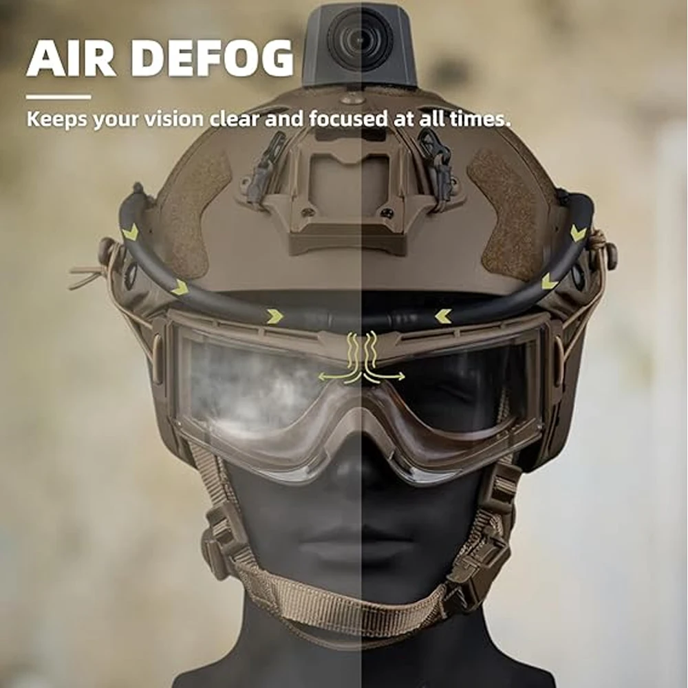 New Upgrade Tactical Goggles Defogger Defogging Fan Anti-fog Kit for Airsoft Shooting Mountaineering Protection Glasses Ski Mask