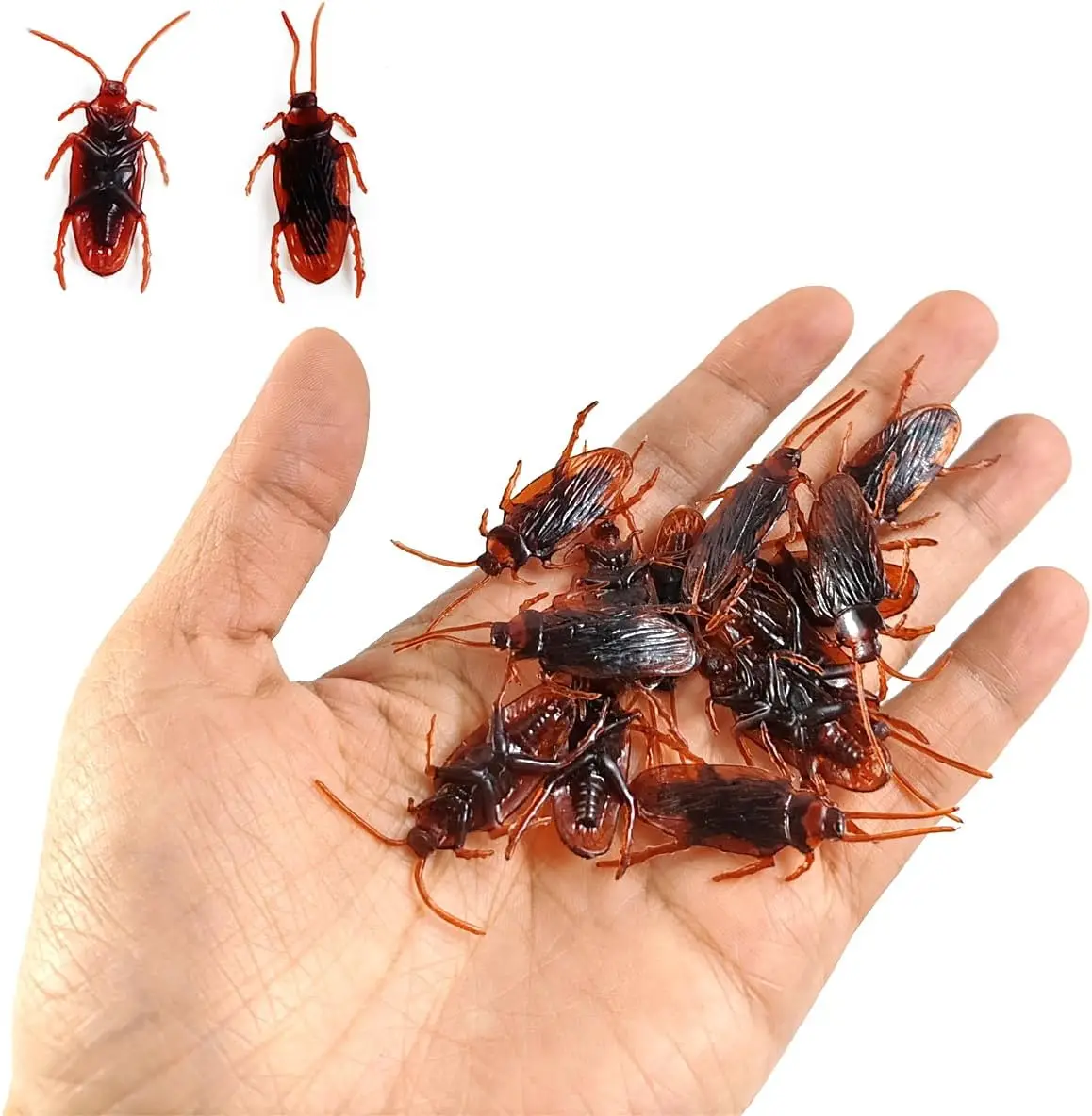 10pcs Fake Roaches Prank Fake Cockroaches Funny Trick Joke Toy Realistic Plastic Bugs Novelty Gag Gift for Kids Party Decoration