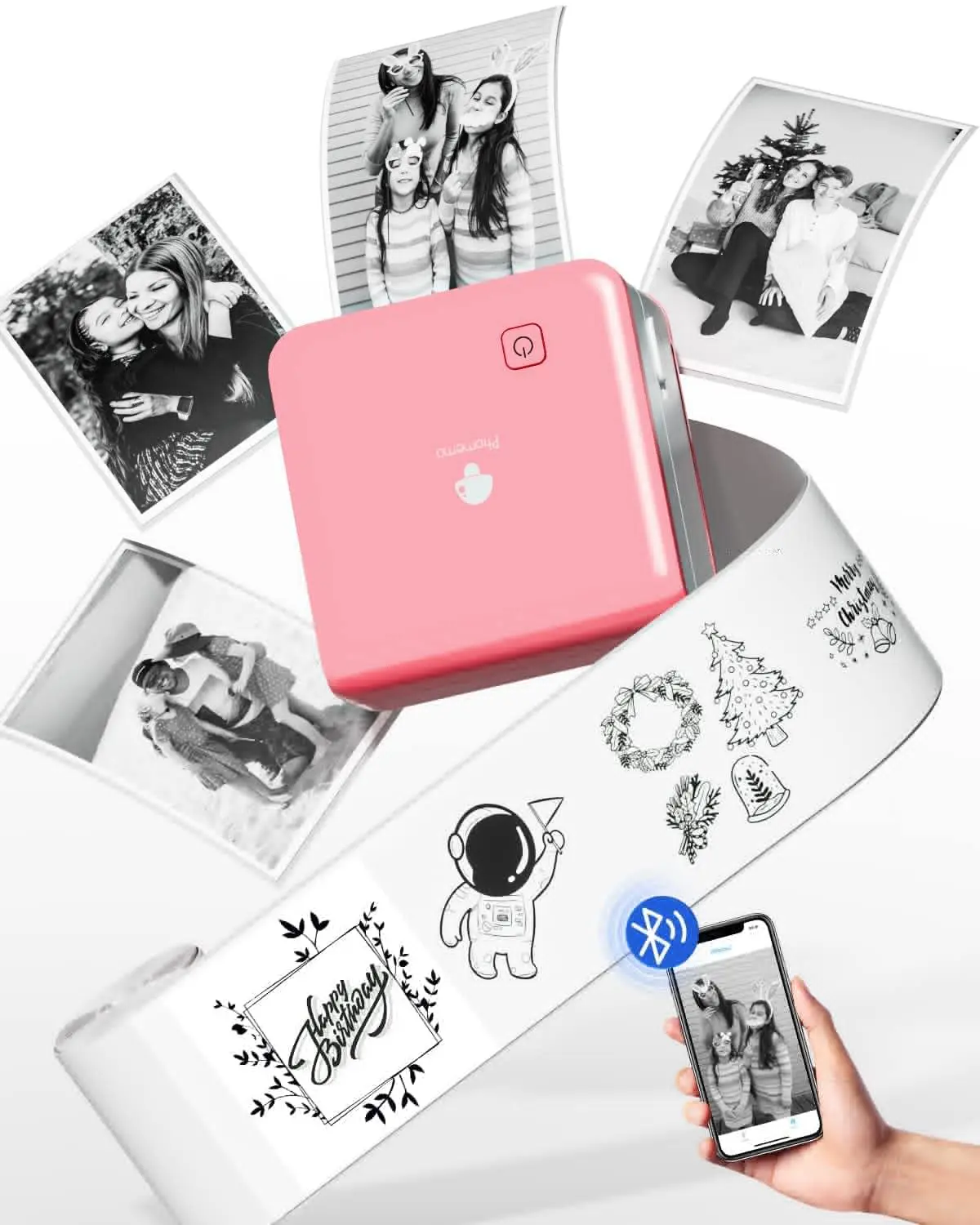 Phomemo M02Pro Compact Wireless Thermal Printer with High-Resolution Inkless Printing for Effortless Labeling