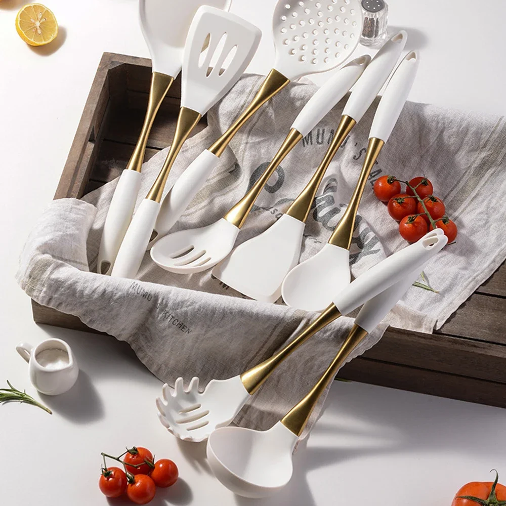 1Pc Silicone Kitchenware Cooking Utensils Kitchen Accessories Spatula Turner Heat-resistant Pasta Colander Shovel