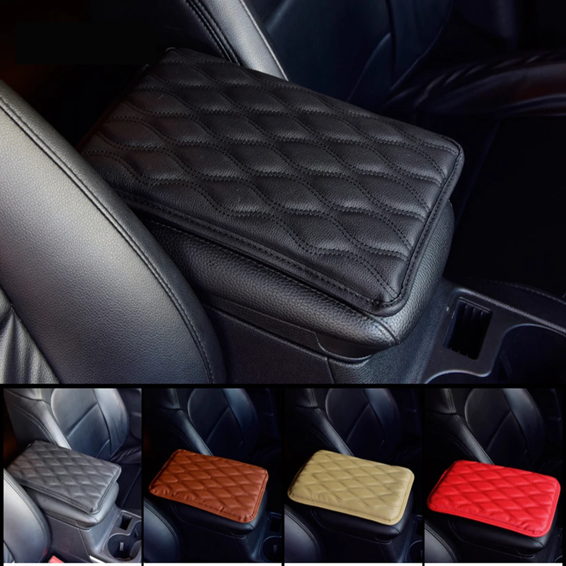 30x21cm Leather Car Centre Armrest Mat Comfortable Armrest Box Cover