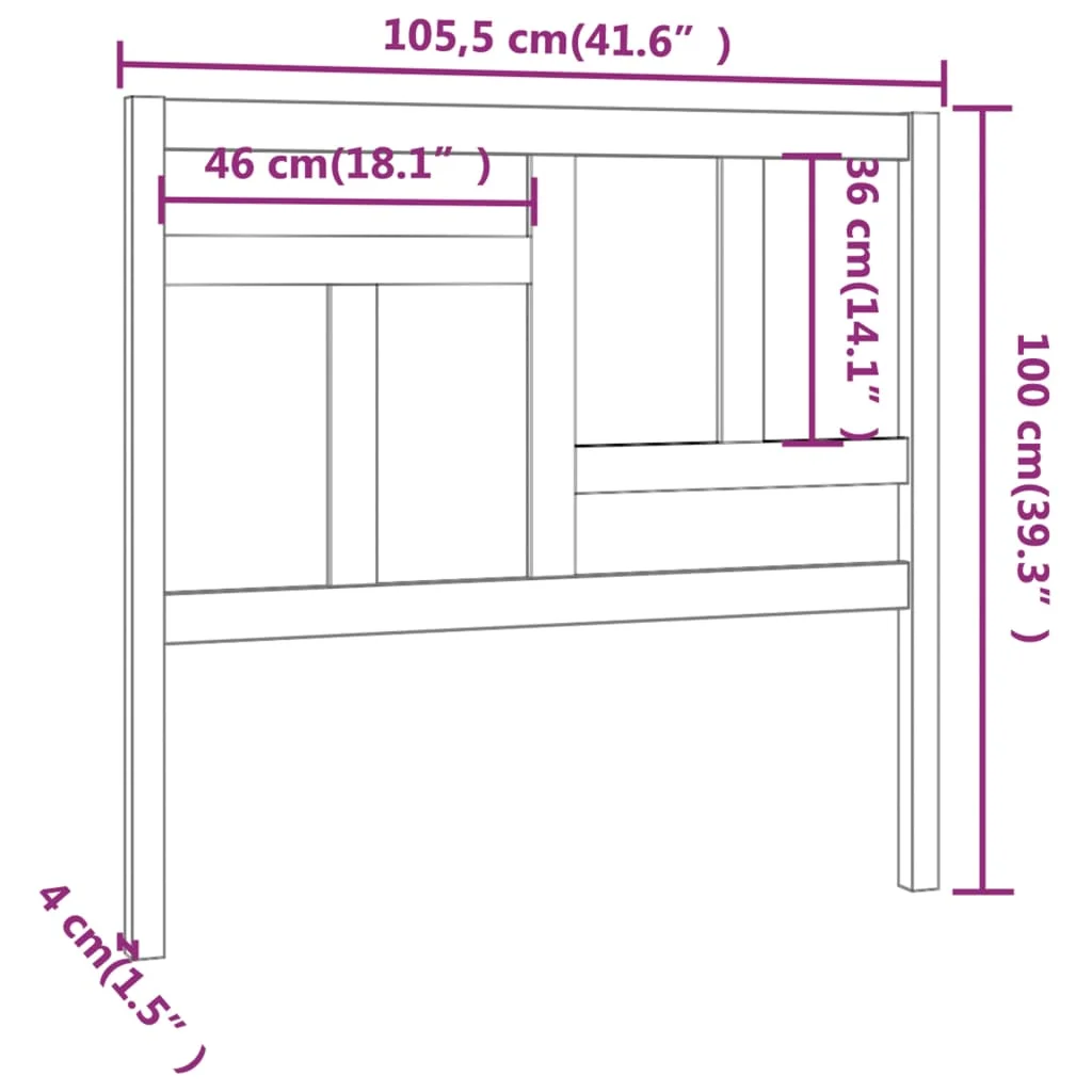 Cabecero de cama madera maciza de pino 105,5x4x100 cm - referencia  Mqm-818075