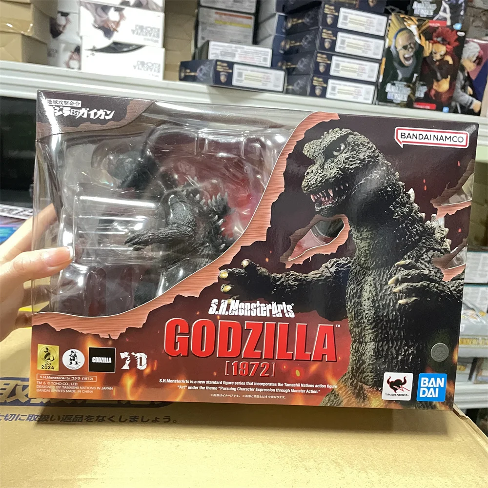 

Экшн-фигурки из ПВХ аниме Gojira S.H.MonsterArts GODZILLA [1972], коллекционные игрушки Bandai для детей, модель куклы 17 см