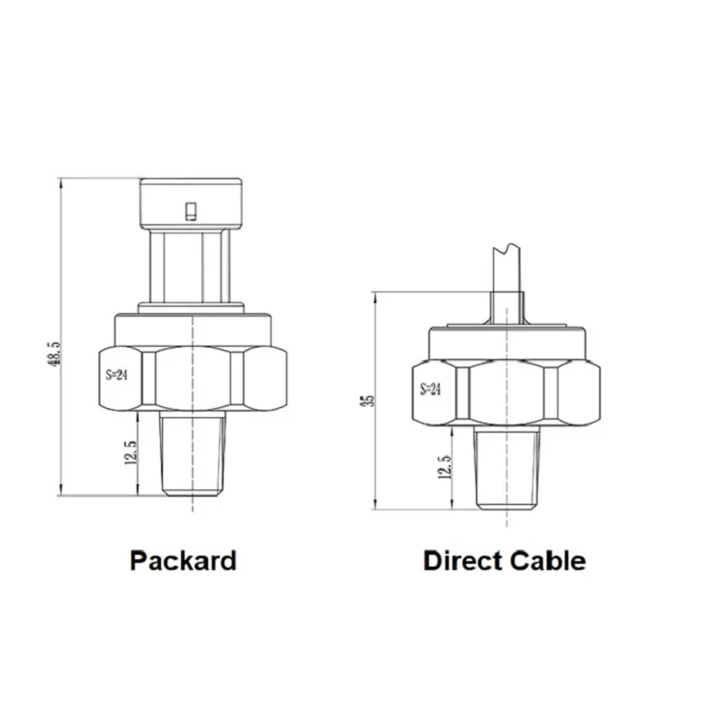 Air Compressor Pressure Transducer 1/8NPT-14.5-300PSI Absolute Gauge 0.5-4.5V 5-12VDC Copper Shell Ceramic Sensor