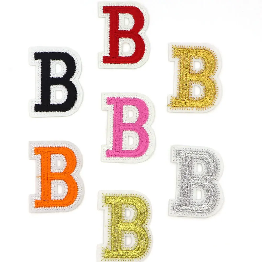1PC Alphabet Iron On Letter Embroidery Patch Sew on Appliques A-Z Letter Badge Patch For Clothing Name Diy Repair rhinestone letter patches