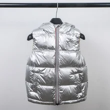 

Baby Girl Winter Clothes Down Vest Thickened Lightweight Down Hooded Short Vest White Duck Down Vest Jacket