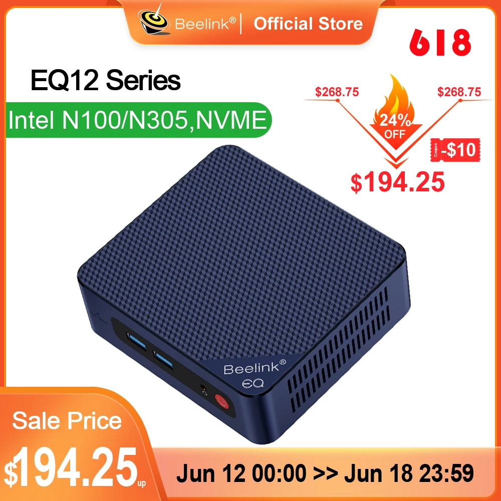 Beelink Mini PC EQ12 EQ12 Pro Intel 12 e N100 N305, sous Windows 11