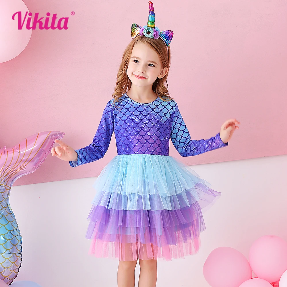 Kids Nujoom Vestido Casual De Jacquard Con Cuello En V Para Niñas