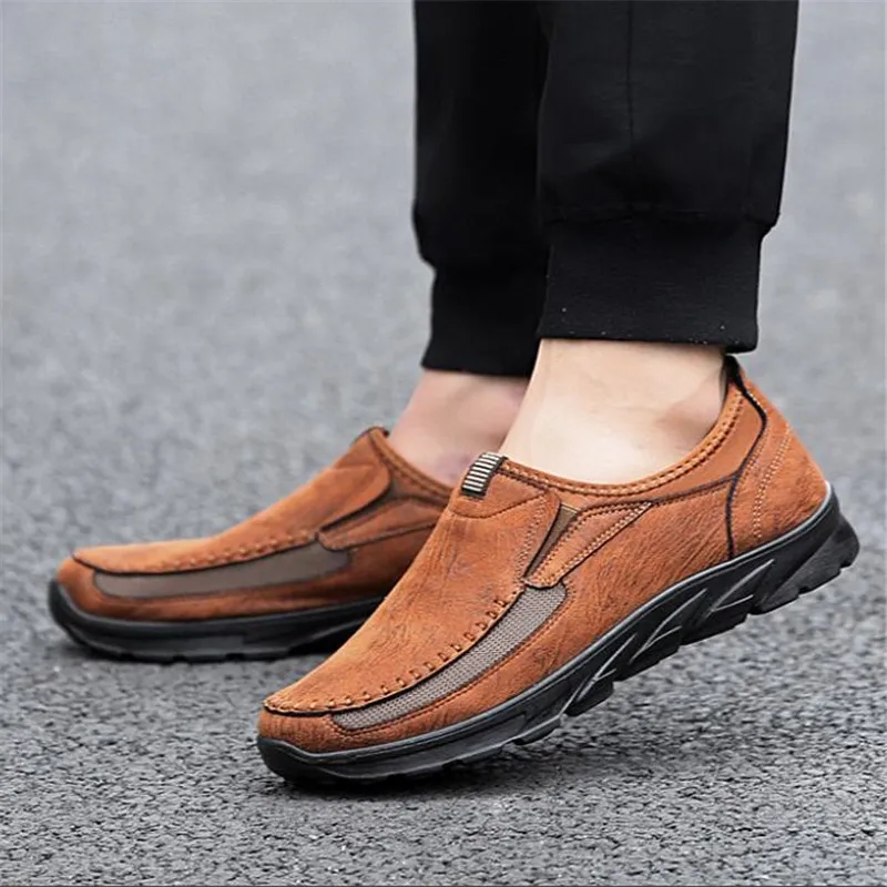 Мужские повседневные туфли, дышащие мужские кроссовки, мужские лоферы, обувь на плоской подошве для прогулок на открытом воздухе, повседневные кроссовки, мужская обувь для вождения