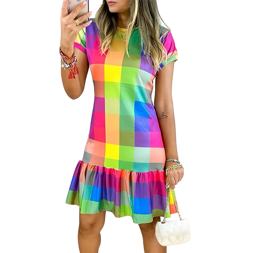 

Y2k Dress for Women Short Sleeved O- neck Fashion Casual Dress Sexy Midi Dresses Party Culb Dress Female Clothing Vestido Summer