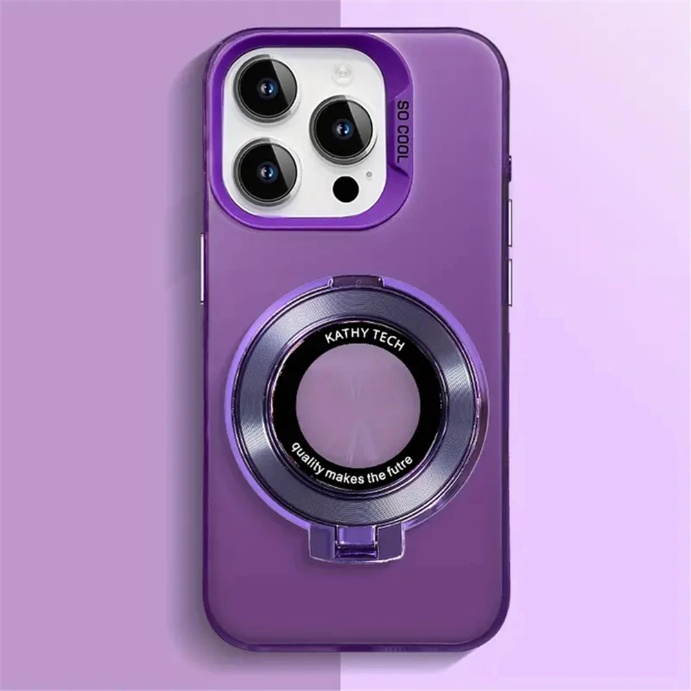 Shockproof Acrylic Phone Case with Magnetic Stand Holder - Durable and Stylish Protection