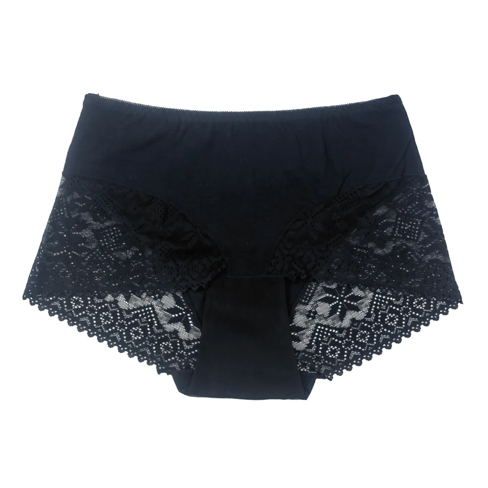 5pcs Big Size Sexy Lace Boyshort Transparent Breathable High-Rise Panties Elasticity Women Floral Underwear Briefs