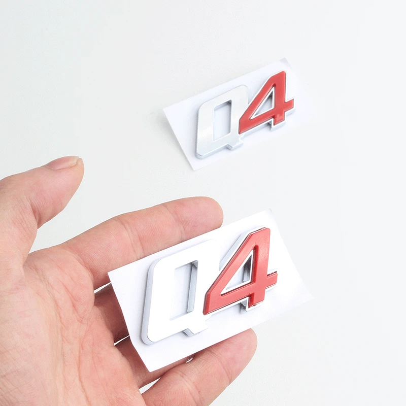 

1 шт., хромированная красная эмблема ABS Q4