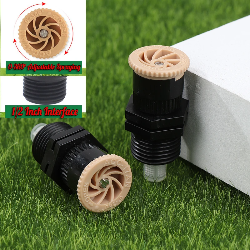 

1Pcs Water Sprinkler With 1/2 Inch Thread Plastic Support 0-360 Degrees Adjustable Farm Garden Lawn Watering Irrigation Nozzle