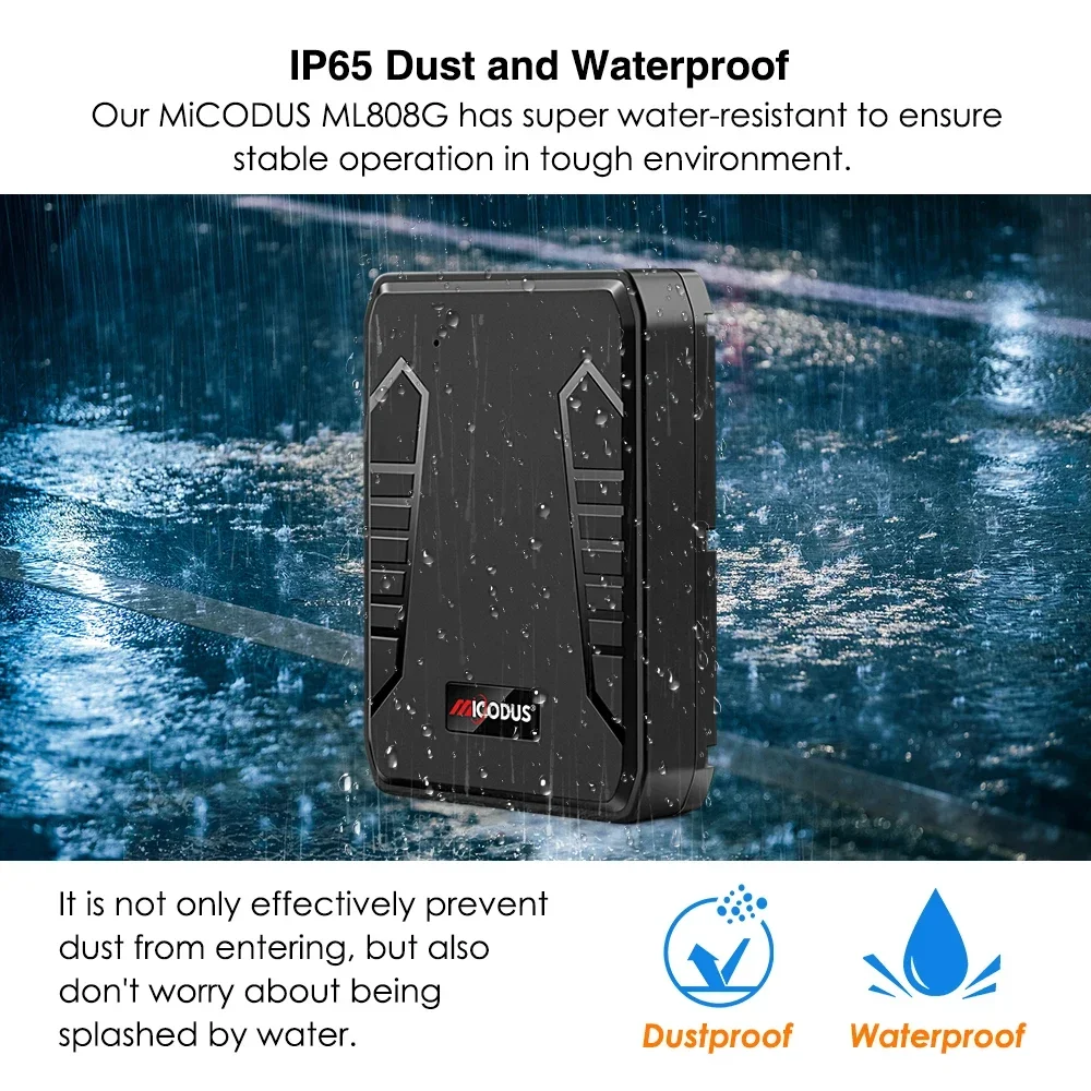 Фото 4G MiCODUS GNSS локатор ML808G 10000 мА · ч Магнитный актив GPS трекер для автомобиля водонепроницаемый голосовой монитор гео-забор срок службы бесплатное приложение №4