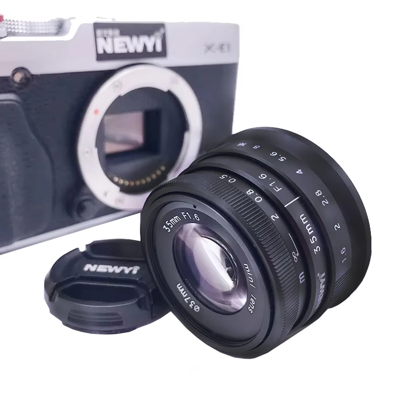 35mm F1.6 수동 초점 MF 프라임 APS-C 카메라 렌즈 (캐논 EOS.M, 후지 FX X 마운트 XH1 XA5/XT10, NEX, 올림푸스 마이크로 4/3 C-M4/3 호환)