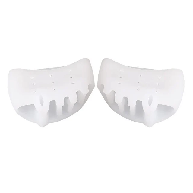 Tcare Foot Care Brace Support Gel Foot Pads, Correct Toes Naturally with Toe Separators Great Choice for Fighting Bunions Unisex white