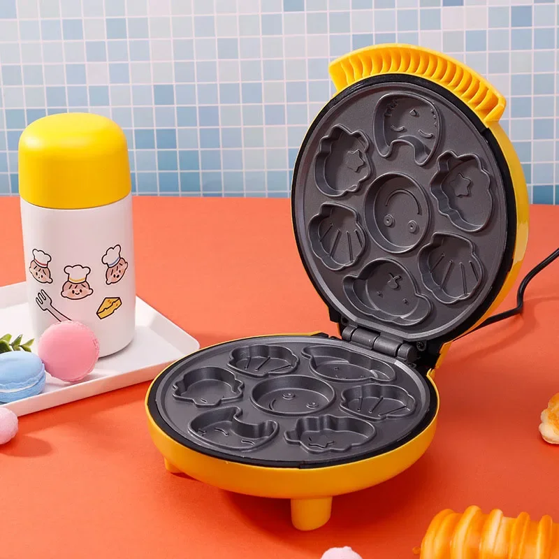 Childrens Cartoon Mini Household Cake Waffle Automatic Bread Machine DoubleSided Heating Baking Breakfast Maker