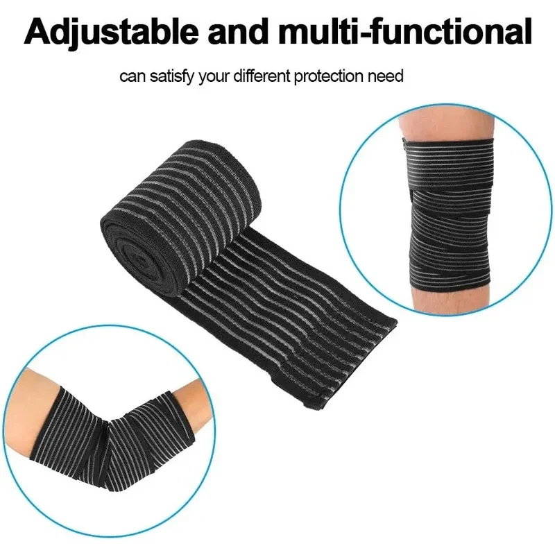 1PC Extra Long Elastic Knee Wrap Compression Bandage Brace Support Legs Stabilising Ligaments Squat Basketball Running knee support