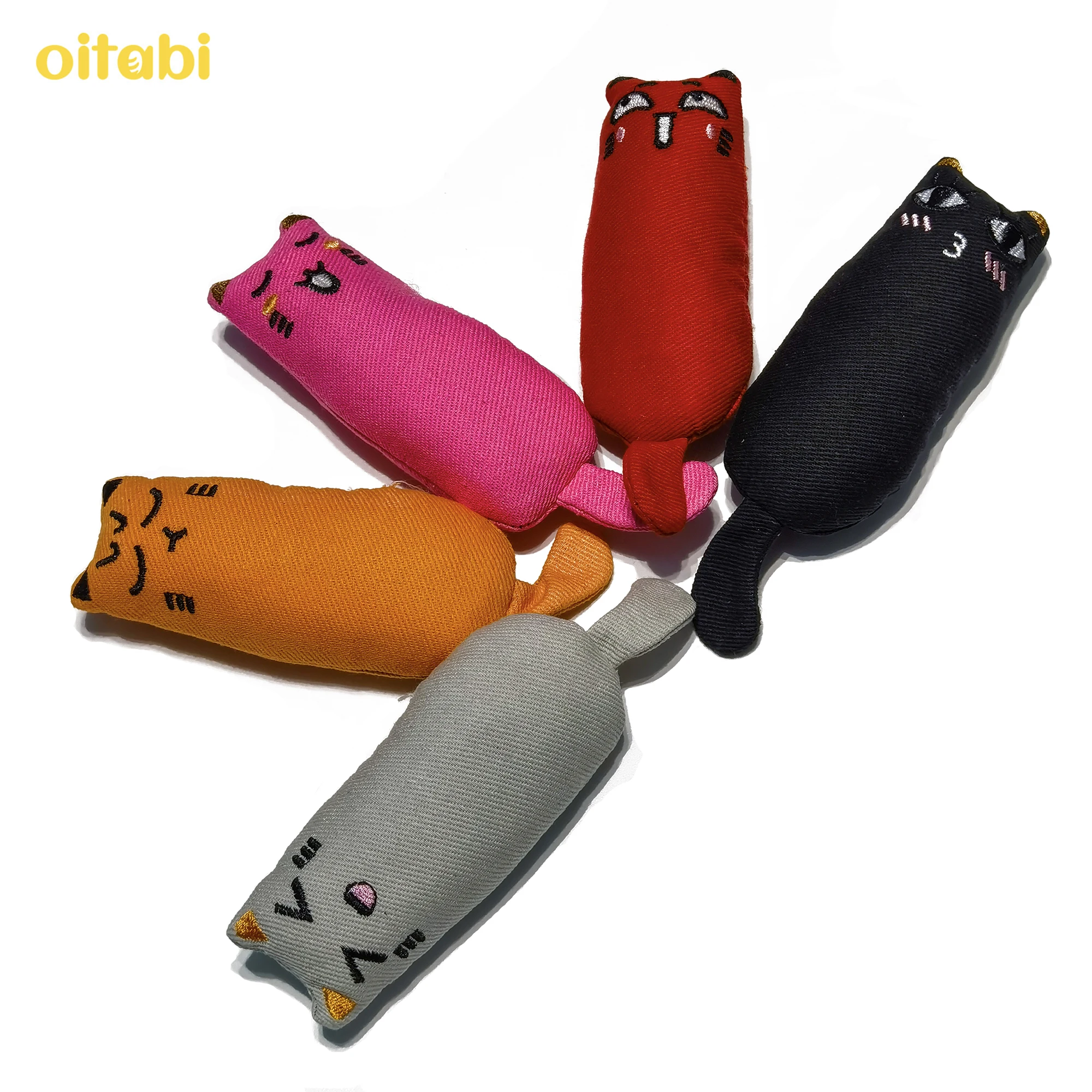 

Oitabi 5Pcs Catnip Toy, Cat Chew Toy Bite Resistant Catnip Toys for Cats, Catnip Filled Cartoon Mice Cat Teething Chew Toy