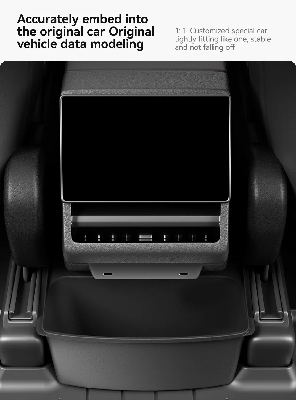 YZ Für Tesla Modell 3 Y Highland Juniper 2025, Rücksitz-Aufbewahrungsbox, Organizer, Mittelkonsolenbehälter, Rücksitz, Mülleimer, Müllsack – Detail 5