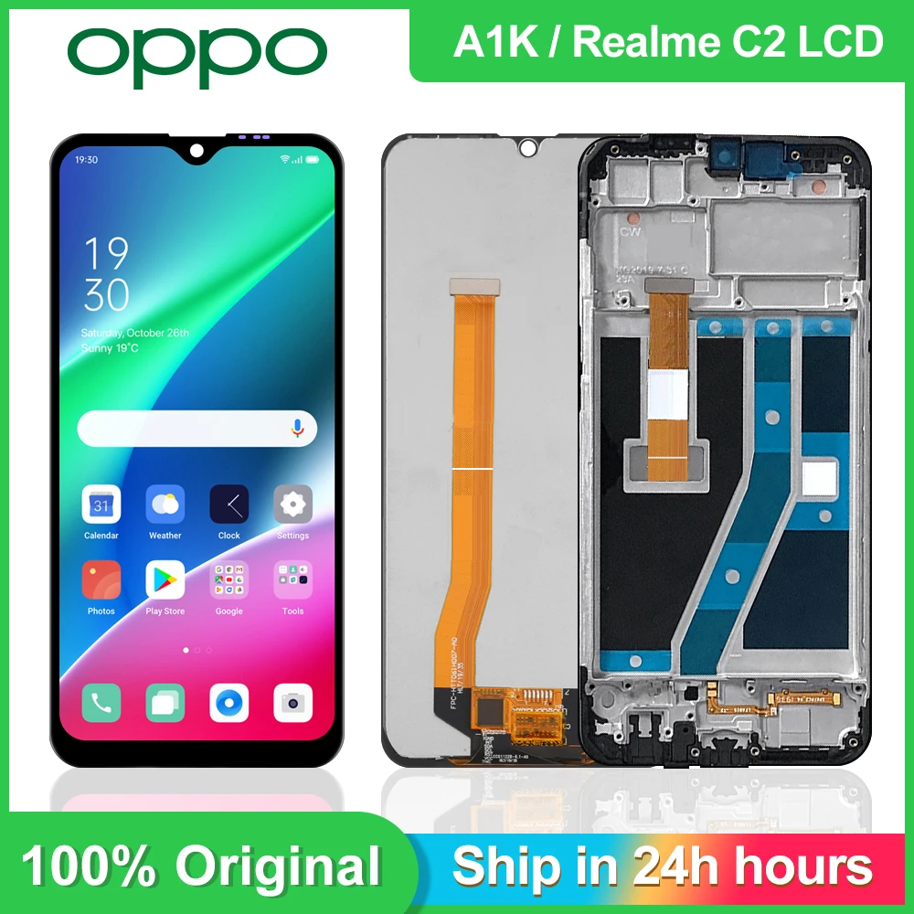 lcd cell phone 6.1'' Original LCD for OPPO A1K RMX1941 LCD display touch panel screen digiziter sensor Assembly for OPPO Realme C2 lcds the best screen for lcd phones android