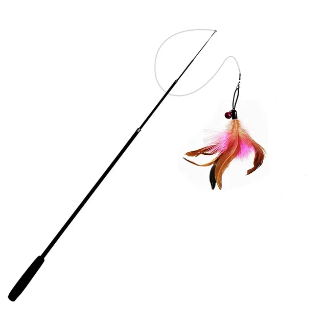 Extended telescopic cat stick 1.8m extra long fishing rod resistant to scratching feather cat toys to relieve boredom 5