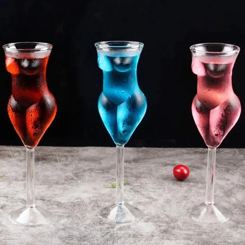 

Women Body Shape Red Wine Glass Goblet Party Wine Mug Cocktail Glasses Bar Club Beauty Goblet Glass Naked Girl Cup