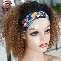 220% densité sans colle perruques de cheveux humains pour les femmes court bouclés bandeau perruque Ombre 1B 30 Jerry bouclés porter Go perruque gingembre brun Bobbi 4