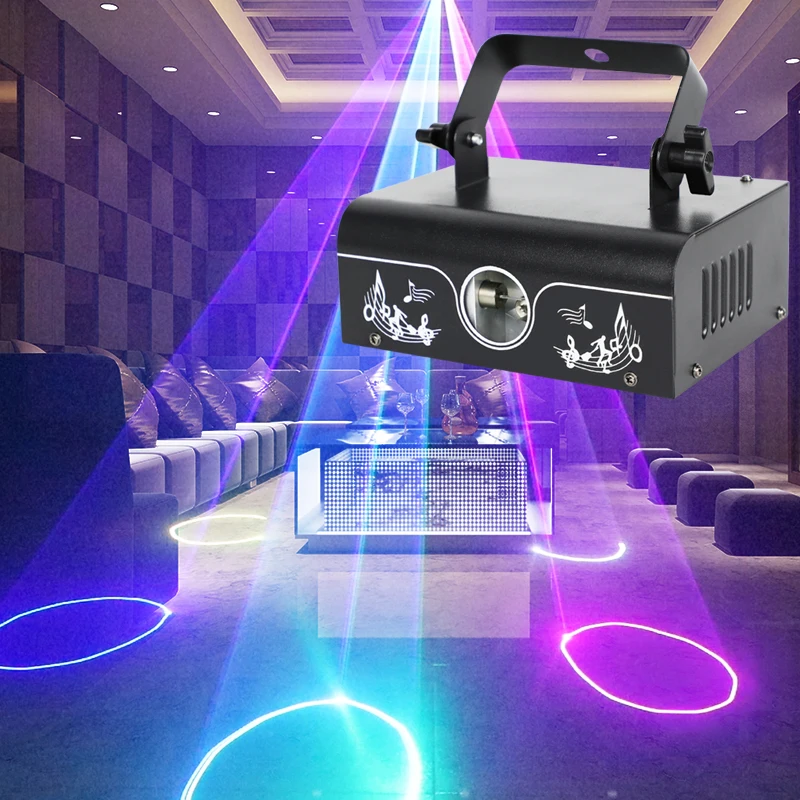 

LED Full Color Animation Laser Light Voice Control Beam Pattern Projector Strobe DMX Signal Channel Disco Party KTV Bar Wedding