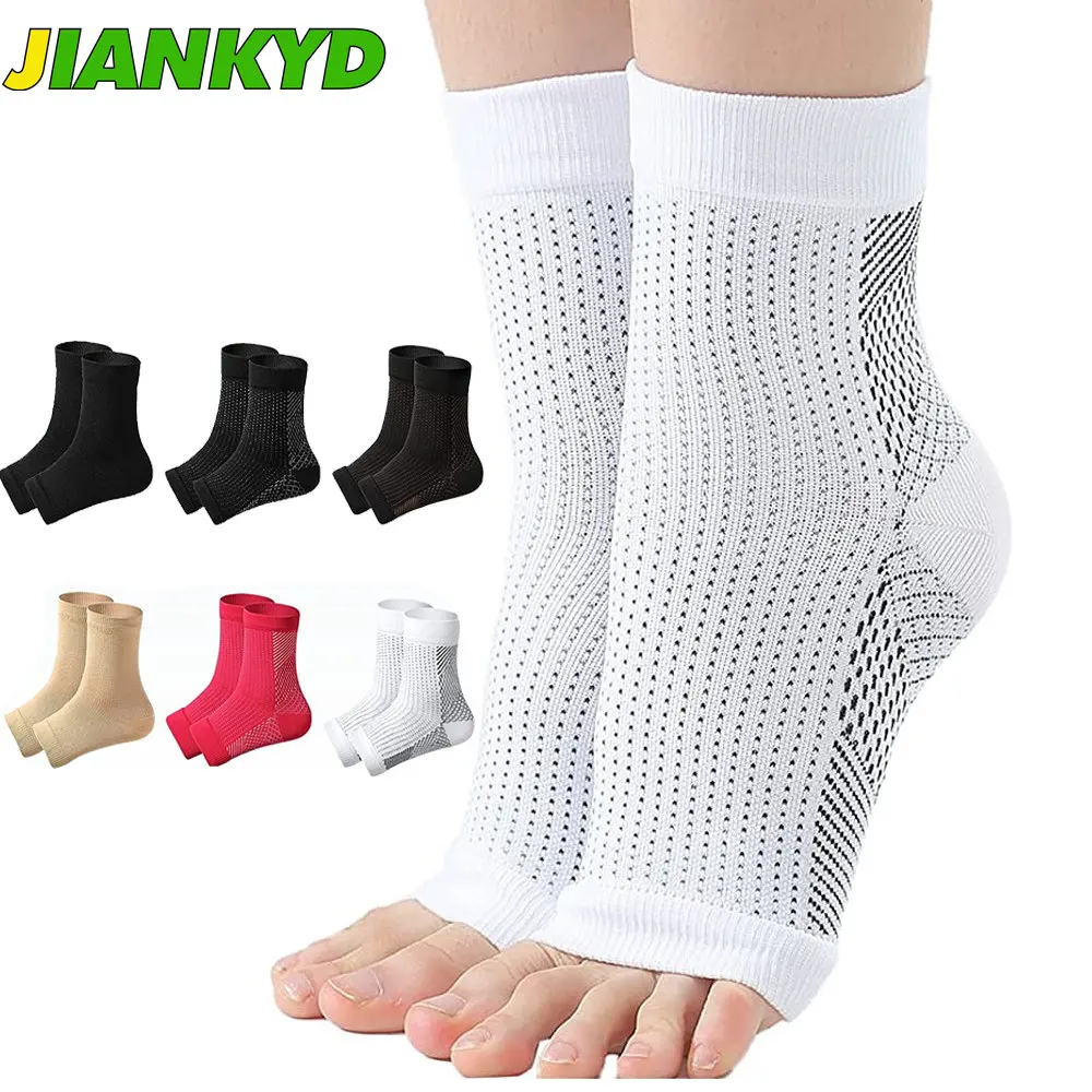 

1Pair Neuropathy Socks Compression Sleeve For Swelling, Plantar Fasciitis, Sprain, Neuropathy - Ankle Brace Socks For Women Men