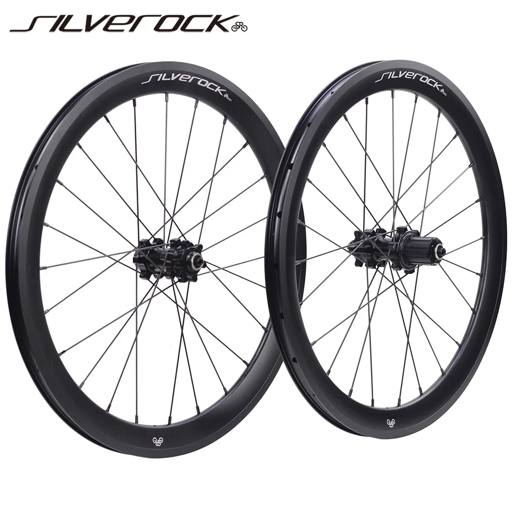 SILVEROCK SR38A 20 дюймов 406 451 дюйма, сплав, черная колесная пара, дисковый тормоз, высокий профиль 100/135 мм для трехколесного велосипеда, складные велосипедные колеса Minivelo