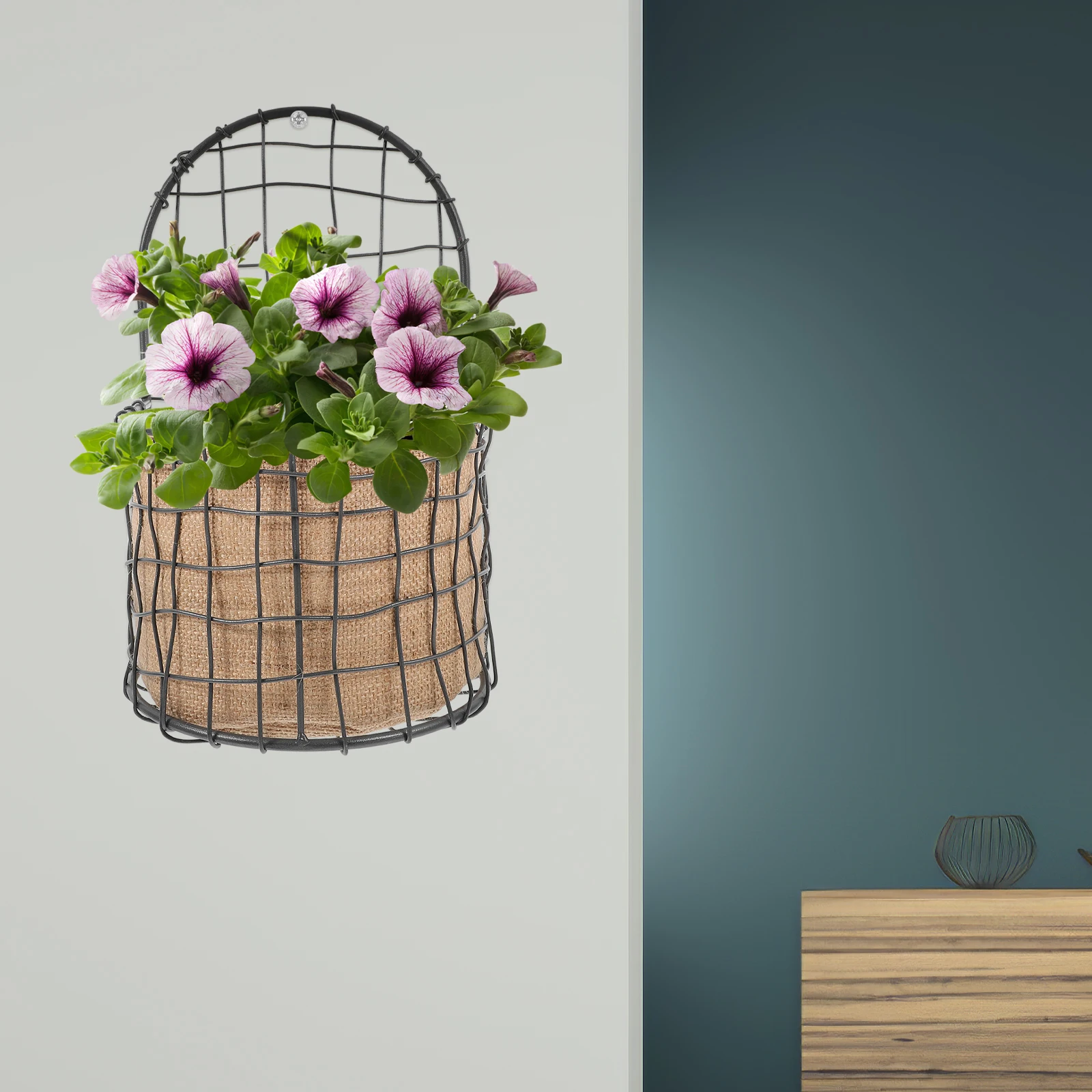 Cesta Dobrável GYASVWU - Jacinto D'Água Natural - 26,5x16x33cm - Para Parede E Porta - Organização E Decoração