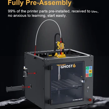 Máquina de impresión 3D Flying Bear Ghost 6, máquina extrusora de accionamiento directo XY con núcleo de impresora 3d de alta presión y velocidad de impresión rápida 5