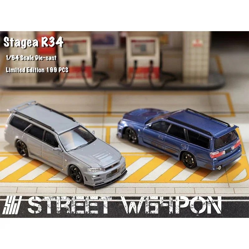 

In Stock SW 1:64 Stagea GTR Skyline R34 Wagon Alloy Car Model Toys Sent Within 24 Hours Street Weapon Gift