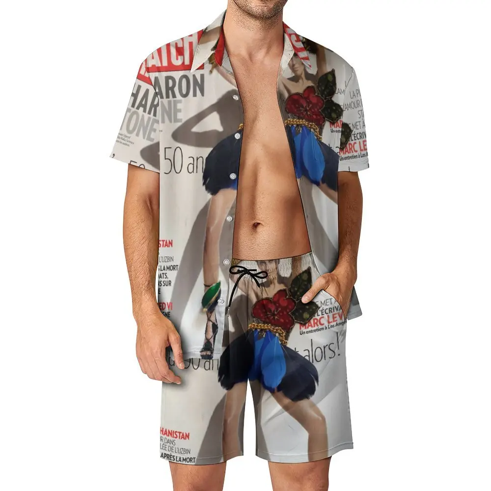 

Мужской пляжный костюм Sharon Stone Love, новинка, 2 предмета, платье-брюки, высококачественный шоппинг, европейский размер