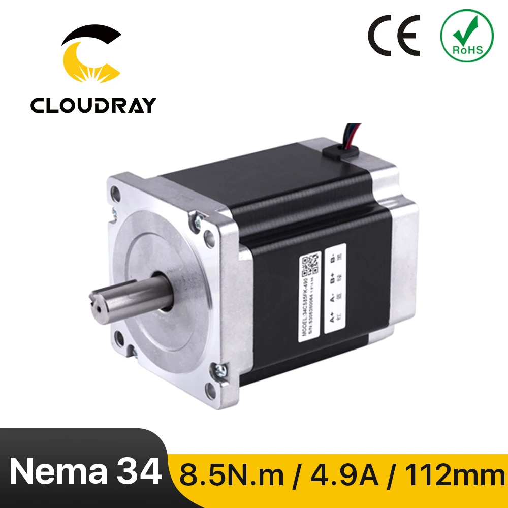 Nema 34 Stepper Motor 112mm 2 Phase 8.5N.m 4.9A 4-lead High Torque(34CS85FK-490) CNC engraving milling machine stepper motor